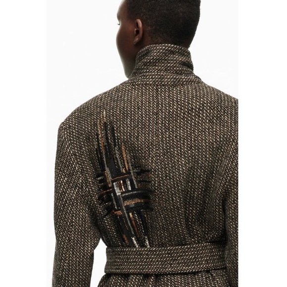 Zara Limited Edition Coat,collection embroidered Sequin Coat - Picture 4 of 8